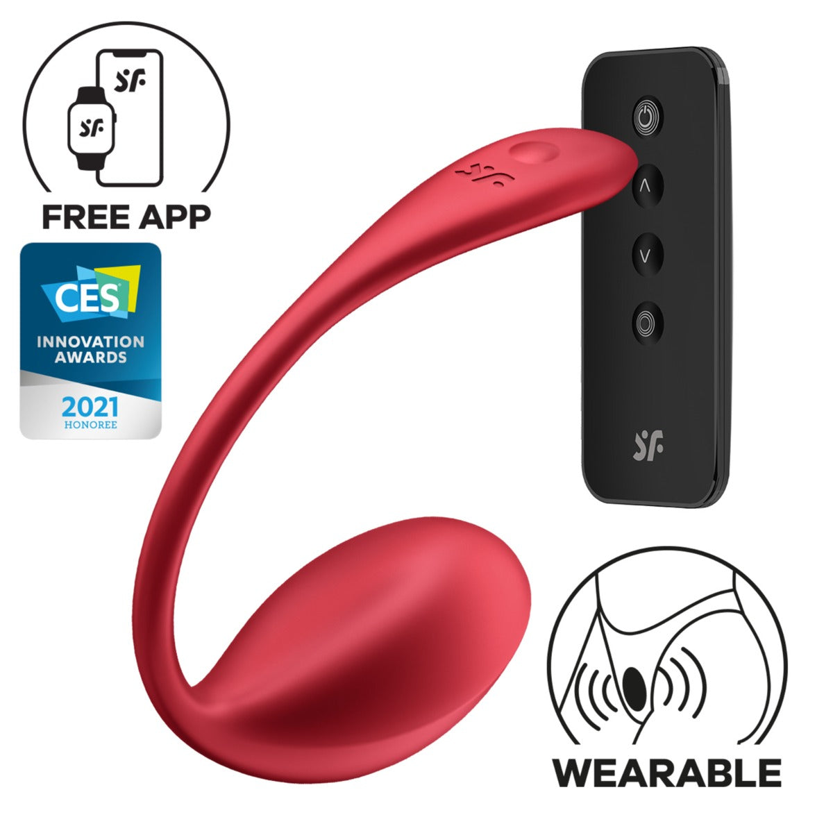 Satisfyer Shiny Petal Wearable App Vibrator Red - Adult Outlet