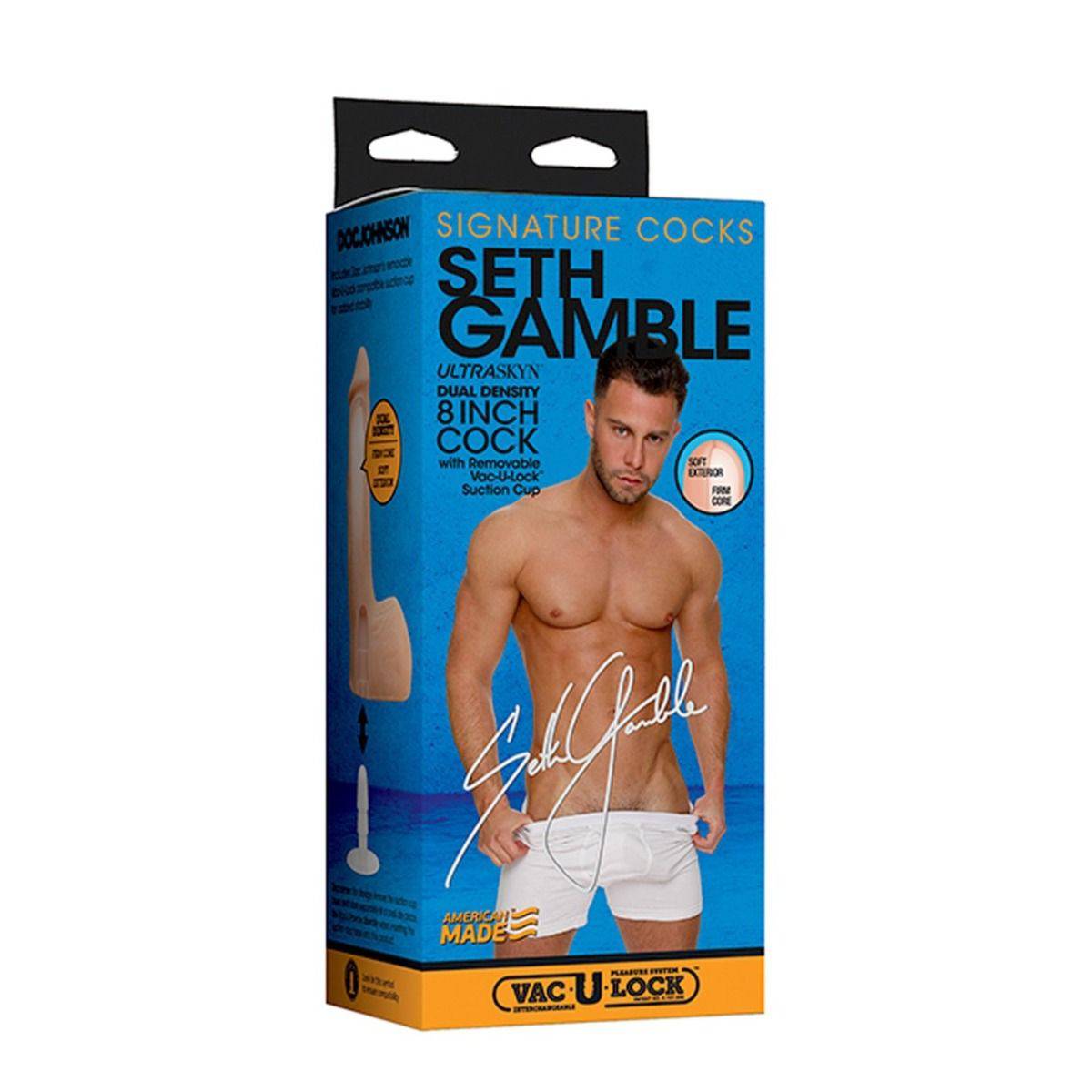 Signature Cocks - Seth Gamble 8 Inch Ultraskyn Cock With Removable Vac-U-Lock Suction Cup - Adult Outlet