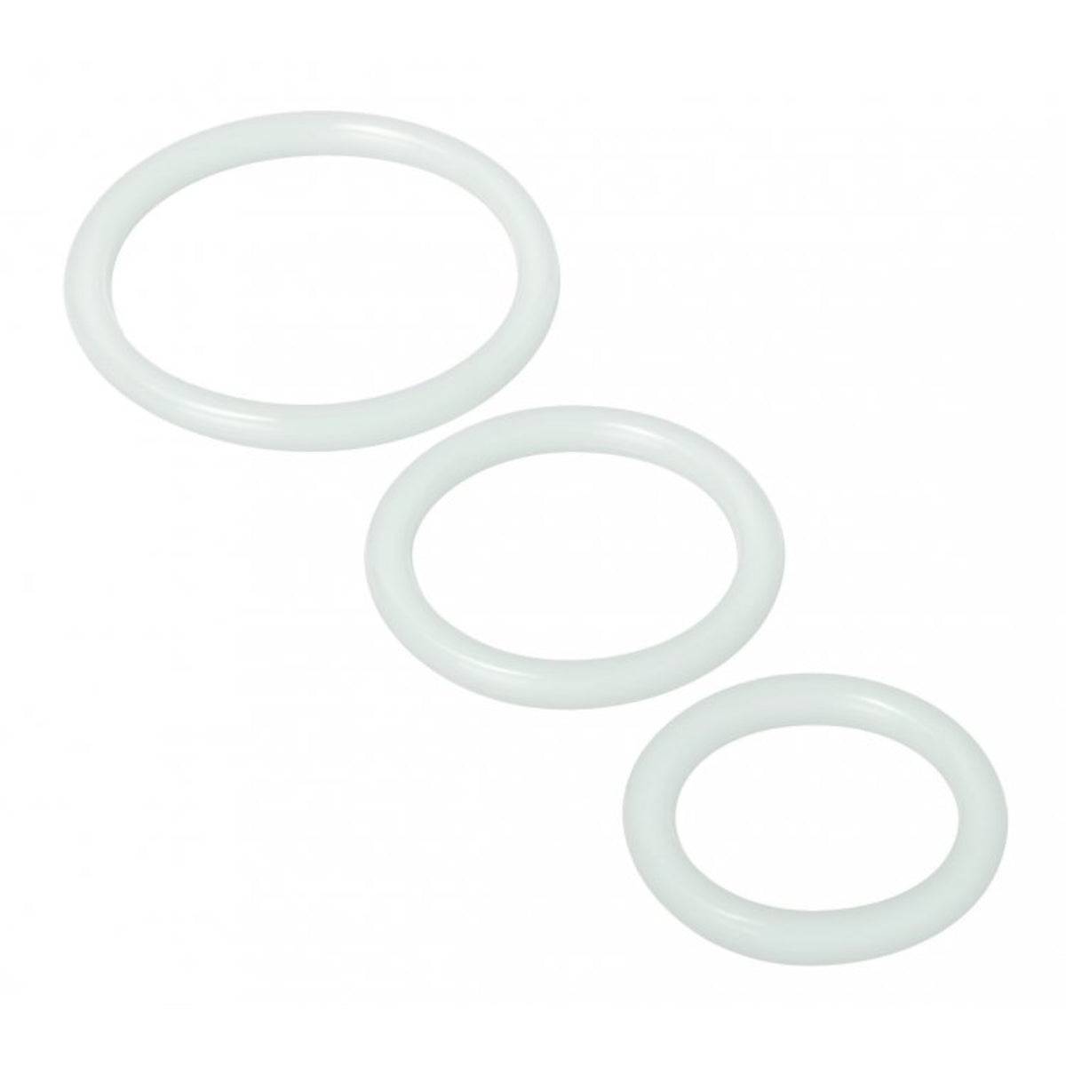 Trinity For Men Penis Rings Set Of 3 Silicone Clear - Adult Outlet