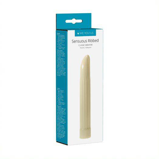 Me You Us Sensuous Ribbed Vibrator Ivory White - Adult Outlet