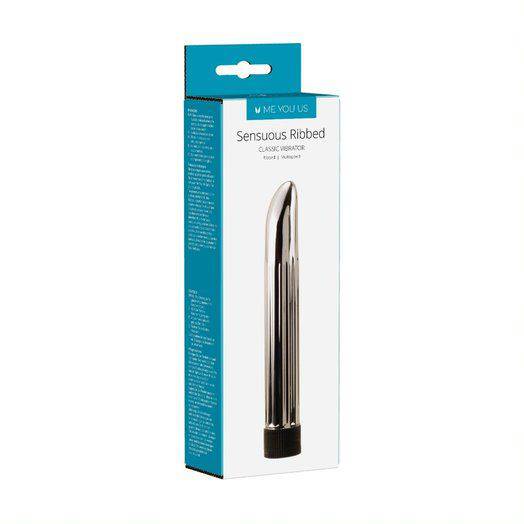 Me You Us Sensuous Ribbed Vibrator Silver - Adult Outlet