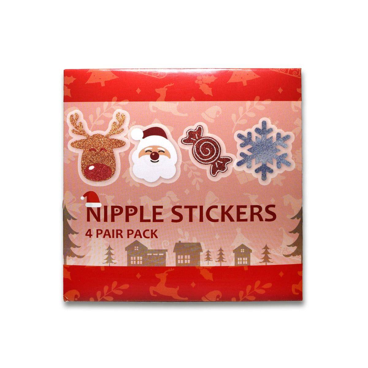 Festive Christmas Nipple Sticker Set Of 4 Pairs Novelty Set - Adult Outlet