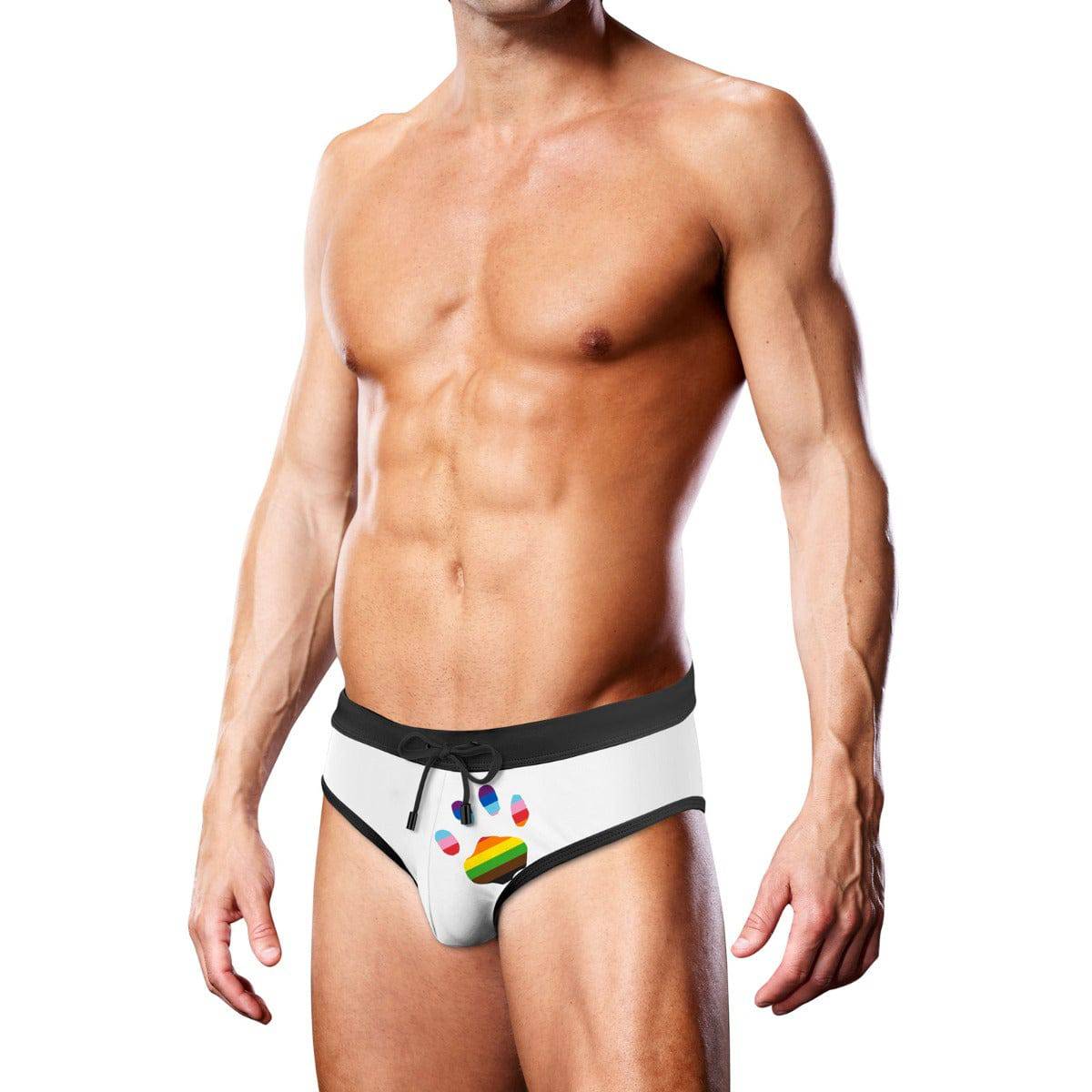 Prowler Swim Brief White Oversized Paw XXLarge - Adult Outlet