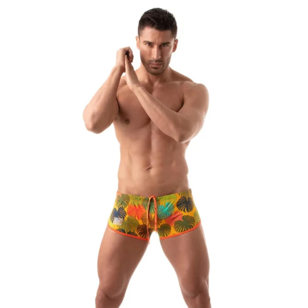 Floral Brazilian Swimsuit Yellow - Size : XL - Adult Outlet
