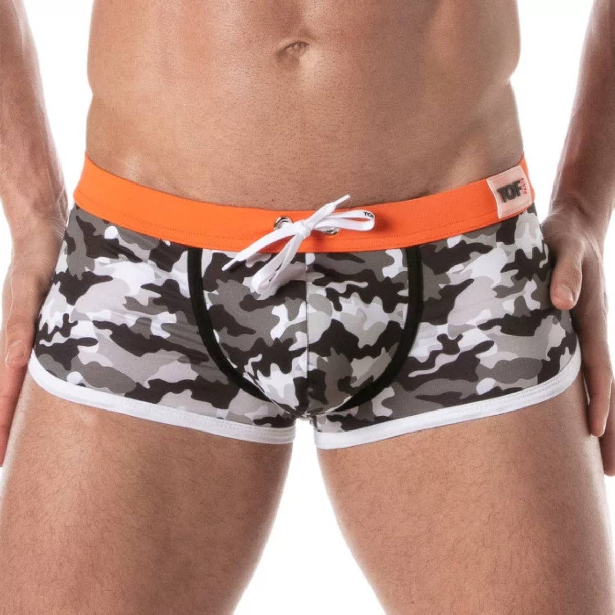 Iconic Swim Trunks - Grey Camouflage - Size : XL - Adult Outlet