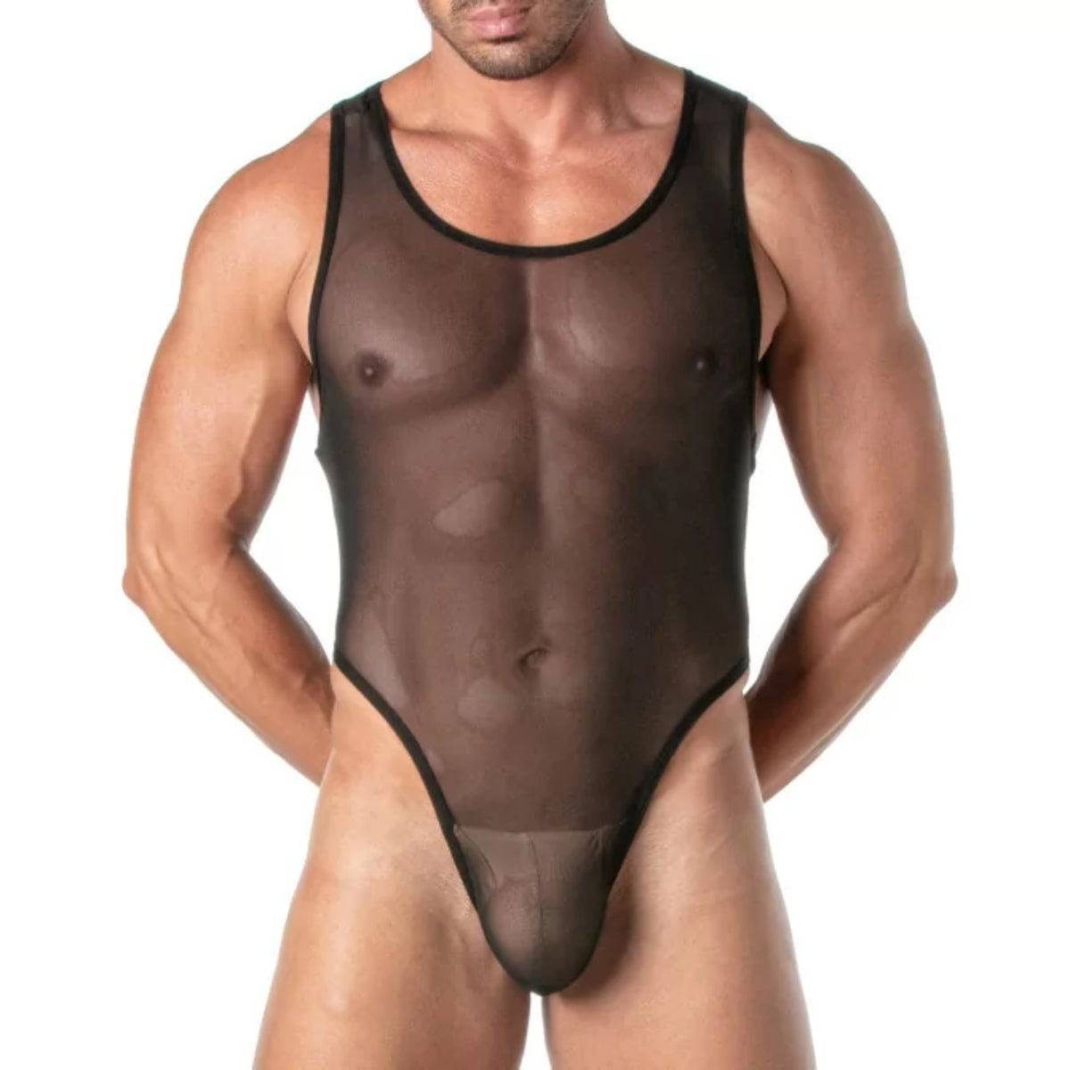 Men's Mesh Body Thong - Size : XL - Adult Outlet