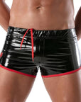 Vinyl Fetish Shorts Black/Red - Size : XL - Adult Outlet