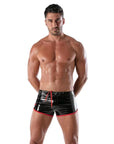 Vinyl Fetish Shorts Black/Red - Size : XL - Adult Outlet