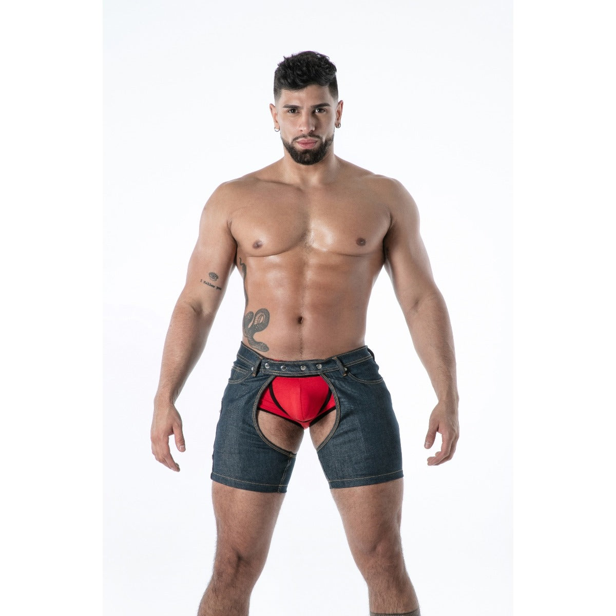 TOF Paris Raw Denim Chaps Shorts X Large