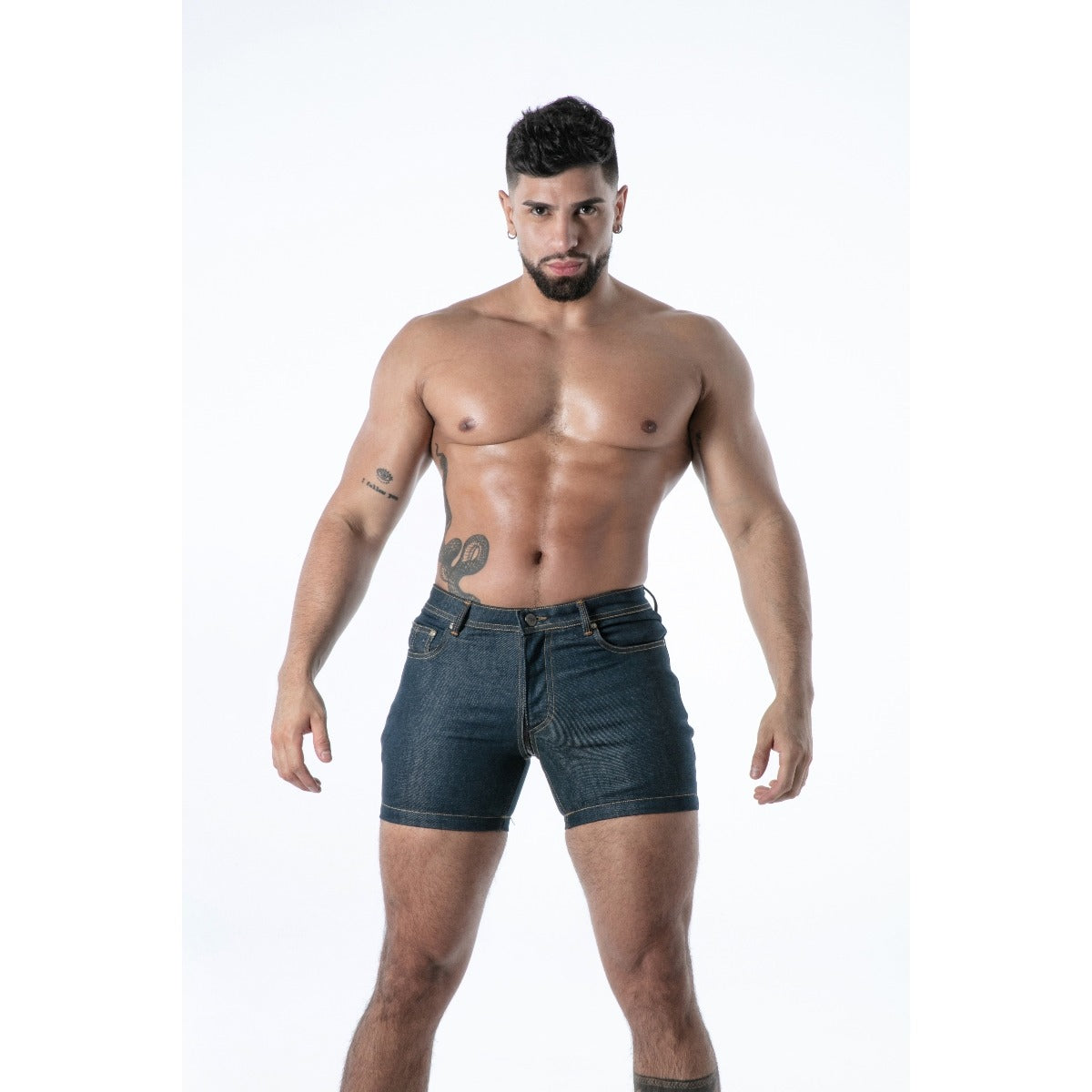 TOF Paris Raw Denim Full-Zip Shorts X Large