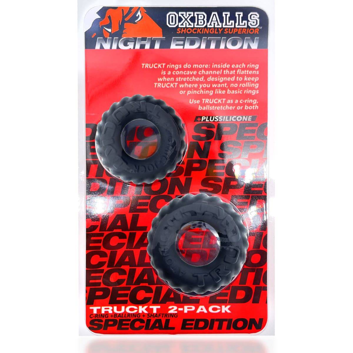 Oxballs Truckt 2-Piece Cockring - Plus + Silicone Special Edition Night - Adult Outlet