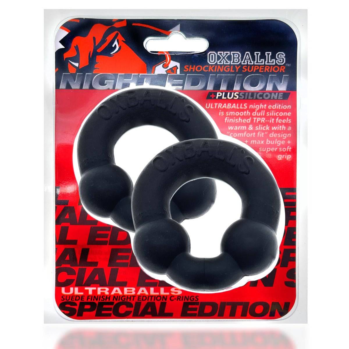 Oxballs Ultraballs 2-Pack Cockring - Plus + Silicone Special Edition Night - Adult Outlet