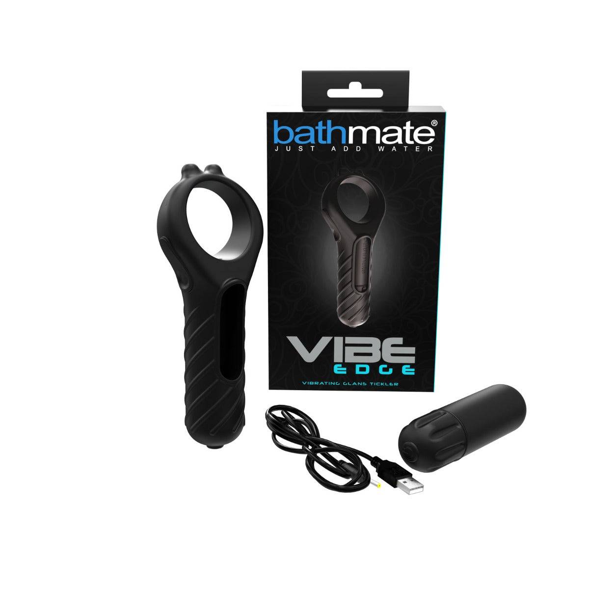 Bathmate Vibe Edge Vibrating Glans Tickler Black - Adult Outlet