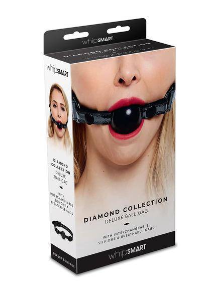 Whipsmart Diamond Ball Gag Black - Adult Outlet