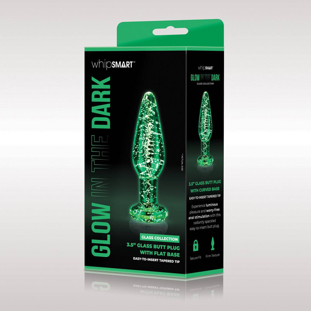 Whipsmart Glow In The Dark Glass Butt Plug - Adult Outlet