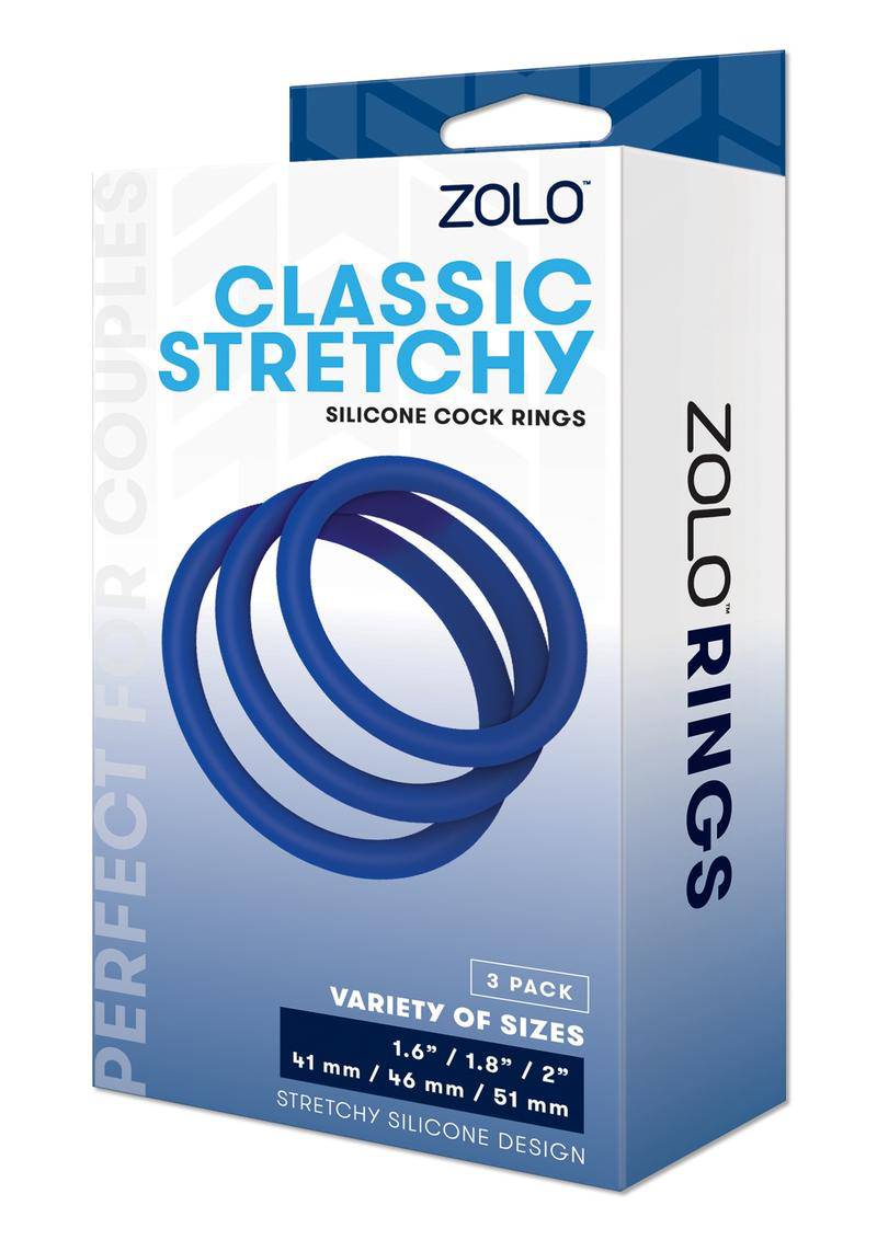 Zolo Classic Stretchy Silicone Cock Ring Blue - Adult Outlet