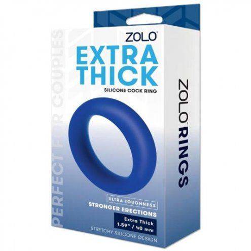 Zolo Extra Thick Silicone Cock Ring Blue - Adult Outlet