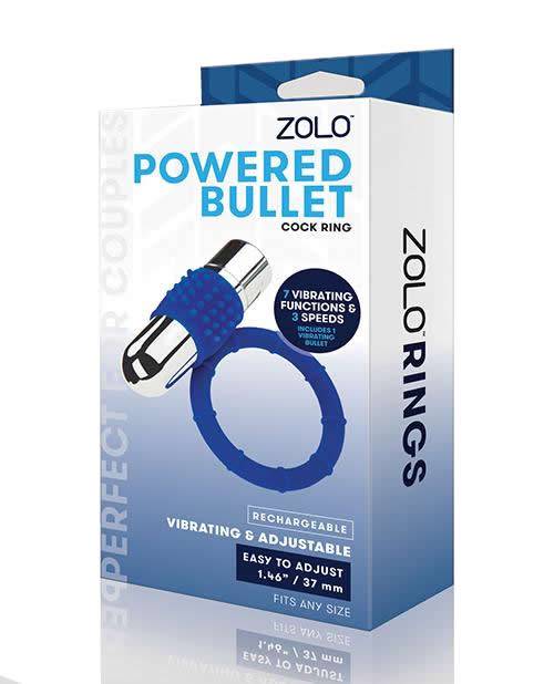 Zolo Powered Bullet Cock Ring Blue - Adult Outlet