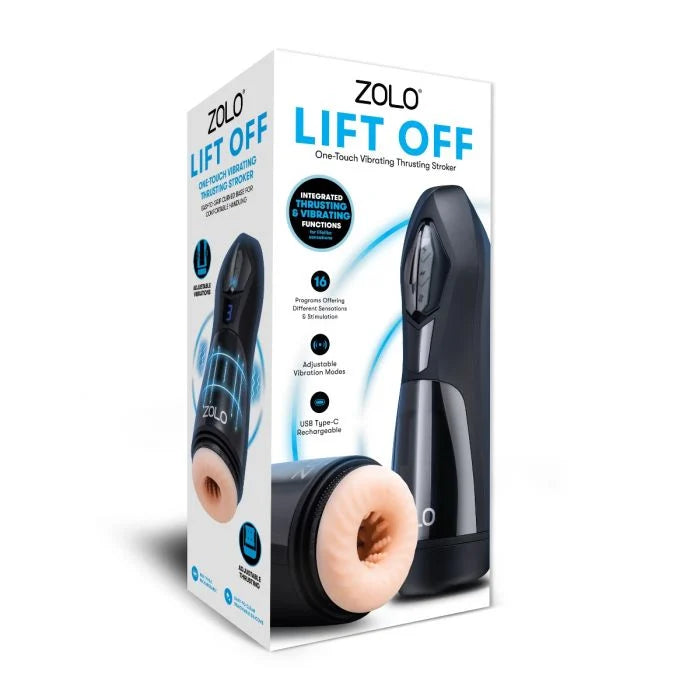 Zolo Lift Off One Touch Vibrating Thrusting Stroker - Adult Outlet
